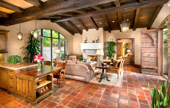 Картинка living room, luxury, ranch, santa fe
