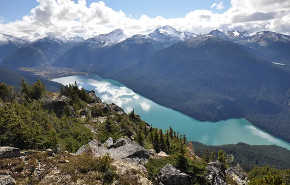 Небо, облака, горы, озеро, Канада, Canada, British Columbia, Whistler