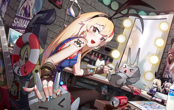 Картинка девушка, anime, art, kantai collection, oop, Amatsukaze