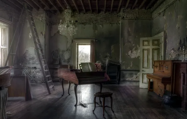Картинка комната, интерьер, рояль