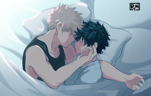 Сон, парни, Моя геройская академия, My Hero Academia, Boku No Hero Academia, Мидория Изуку, Бакуго …