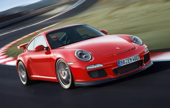 911, 997, Porsche, Порше, GT3, передок, ГТ3.красный
