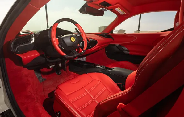 Ferrari, суперкар, supercar, салон автомобиля, Stradale, 2020, Ferrari SF90, Ferrari SF90 Stradale