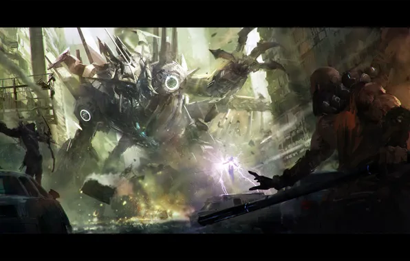 Монах, diablo, mech, fan art, monk