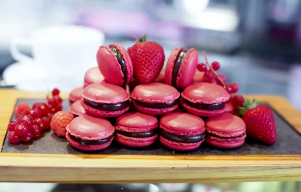 Печенье, смородина, выпечка, сладкое, macaron