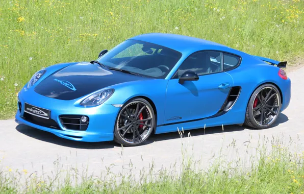 Car, машина, Porsche, Cayman, blue, tuning, SpeedART, SP81-CR