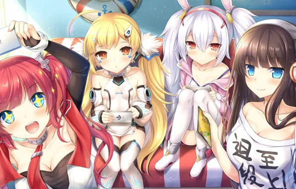 Аниме, Девочки, Восторг, Azur Lane