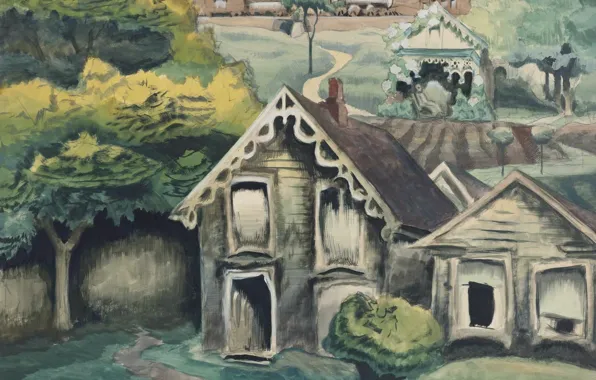 Картинка 1918, A Small Town, Чарльз Эфраим Бёрчфилд