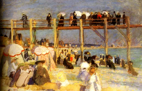 Paris, 1904, Huile sur Toile, The Beach of Sainte-Adresse, MusВe national d'art moderne, La Plage …