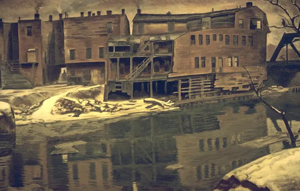 Картинка Charles Ephraim Burchfield, 1932-38, Old House by Creek