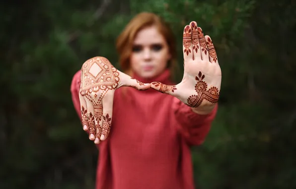 Девушка, рисунок, Лиза, Игорь Кондуков, две ладошки