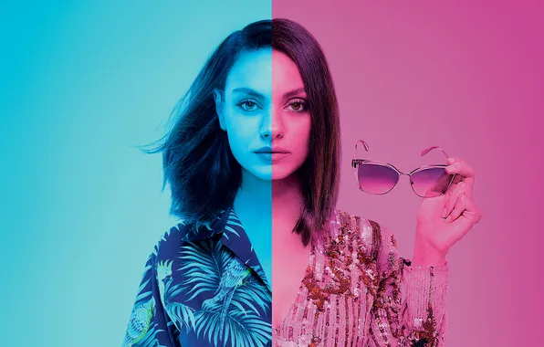 Девушка, фильм, очки, боевик, постер, Mila Kunis, Мила Кунис, комедия