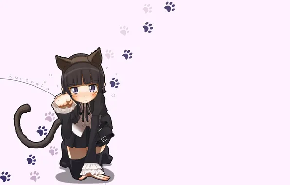 Картинка аниме, кавай, костюм кошки
