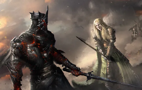 Рисунок, Битва, Властелин Колец, Король, Fantasy, Арт, Art, The Lord of the Rings