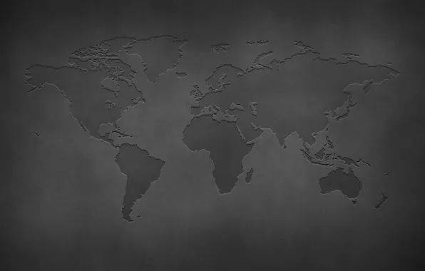 Стена, серый фон, карта мира, континент
