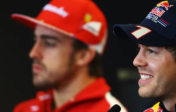 Гонщик, Formula 1, Vettel, Fernando Alonso, Чемпион, Sebastian