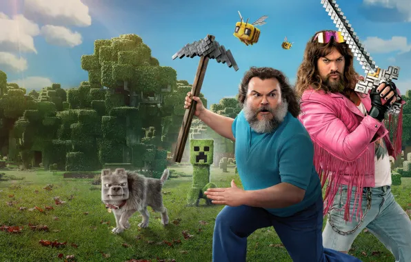 Волк, Джек Блэк, Jack Black, Стив, Jason Momoa, Джейсон Момоа, бородатые мужики, A Minecraft Movie
