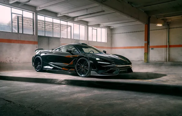 McLaren, Black, Side, Novitec, 765LT, McLaren 765LT, Novitec McLaren 765LT