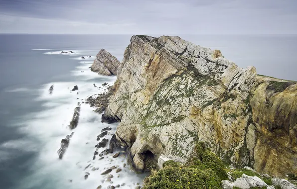 Море, пейзаж, скалы