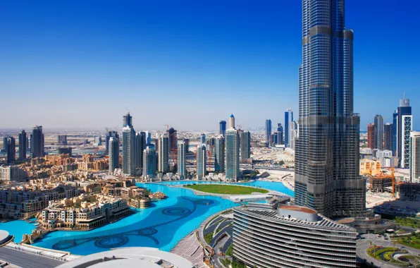 Картинка city, дома, панорама, Дубай, Dubai, высотки, cities, Burg Califa