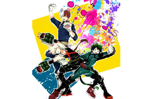 Boku no Hero Academia, Todoroki Shouto, My Hero Academia, Bakugou Katsuki, Midoriya Izuku, Dandel