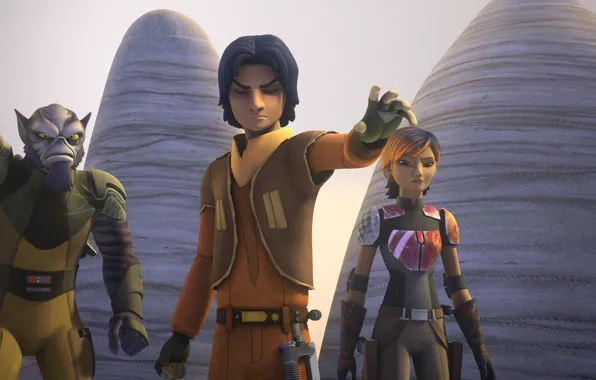 Мультсериал, Звездные войны: Повстанцы, Сабина, Зэб, Star Wars: Rebels, Эзра