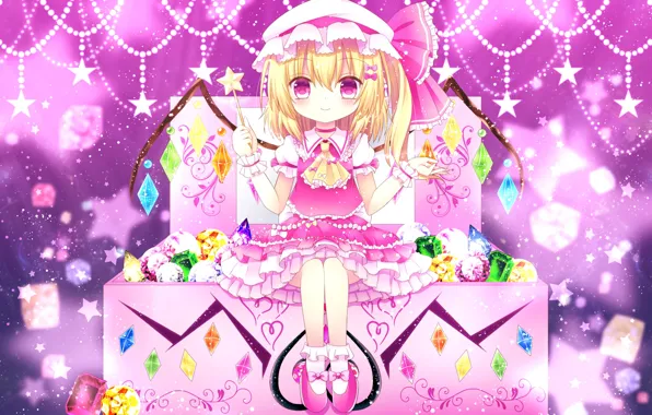 Розовый, девочка, Touhou, Тохо, Тоухоу