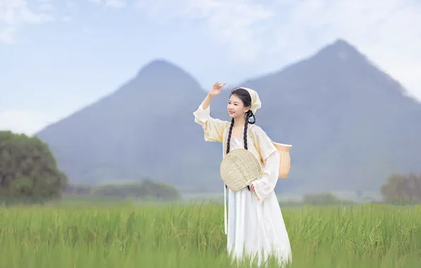 Beautiful, Asian, Model, Smile, Mountain, Woman, Cute, Pretty