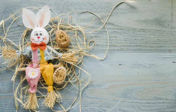 Картинка праздник, весна, кролик, Пасха, wood, rabbit, декор, Easter