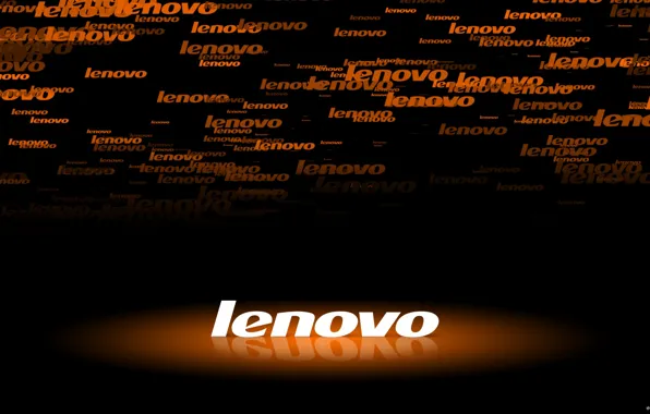 Картинка подсветка, logo, black, orange, Lenovo