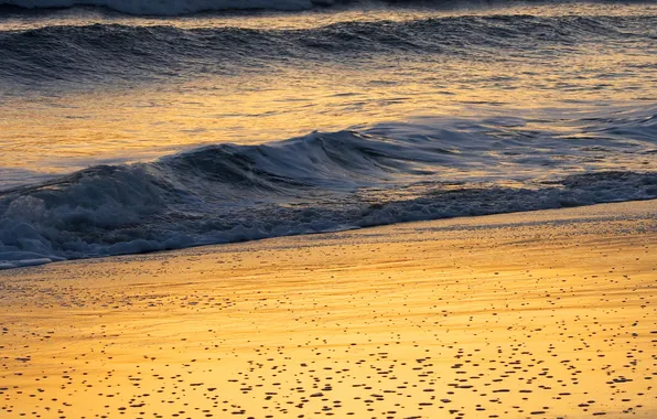 Картинка песок, море, волны, пена, вода, океан, пейзажи, пляжи