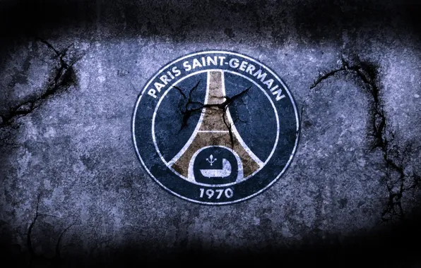 Wall, logo, futbol, Paris Saint Germain