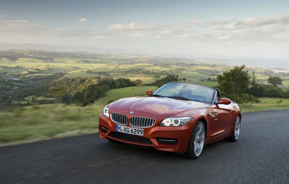 Картинка дорога, пейзаж, BMW, родстер, 2013, E89, BMW Z4, Z4