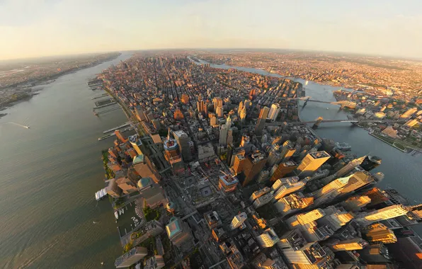 Картинка город, Нью-Йорк, панорама, New York