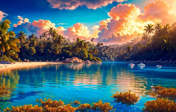 Картинка beach, sea, neural network
