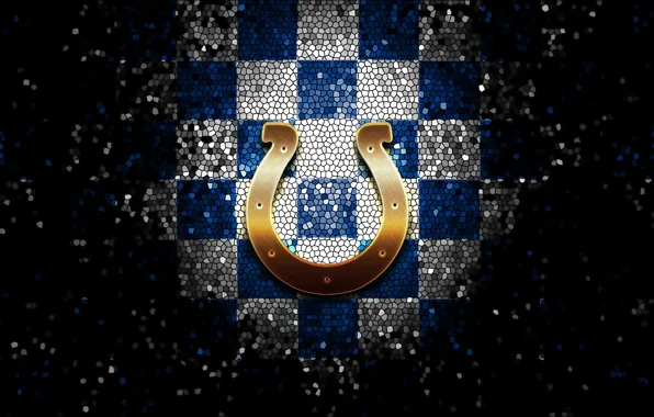 Wallpaper, sport, logo, NFL, glitter, checkered, Indianapolis Colts