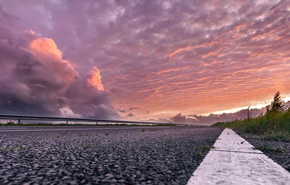 Картинка дорога, небо, закат
