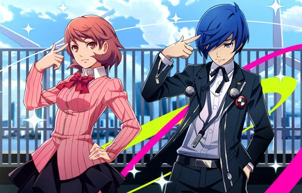 Девушка, игра, аниме, арт, парень, персонажи, Персона 4, Persona 4