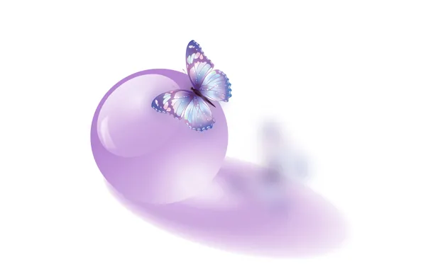 Blue, butterfly, ball, magical