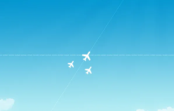Синий, минимализм, Самолеты