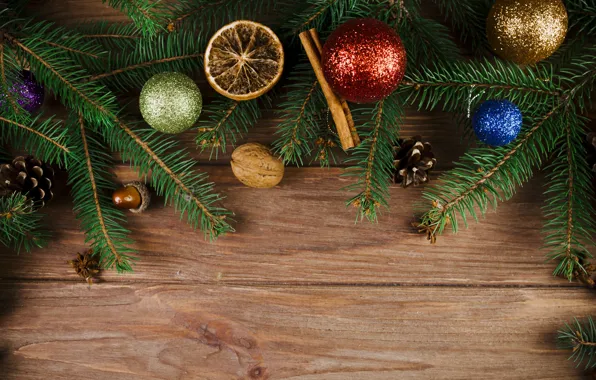 Картинка шары, елка, Новый Год, Рождество, Christmas, balls, wood, New Year