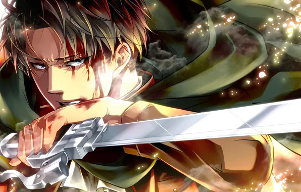 Кровь, лезвие, Атака Титанов, Shingeki No Kyojin, Леви