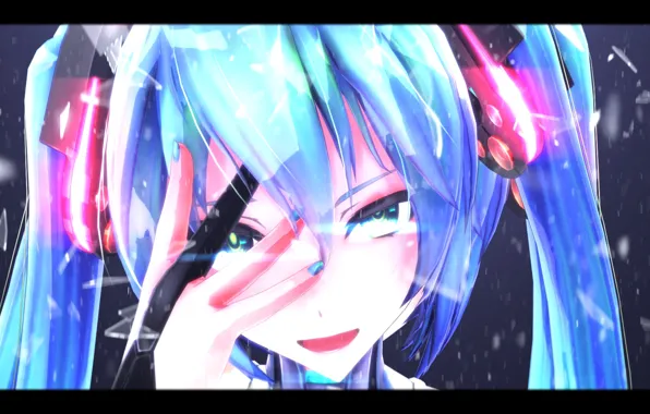 Девушка, осколки, Hatsune Miku, Vocaloid