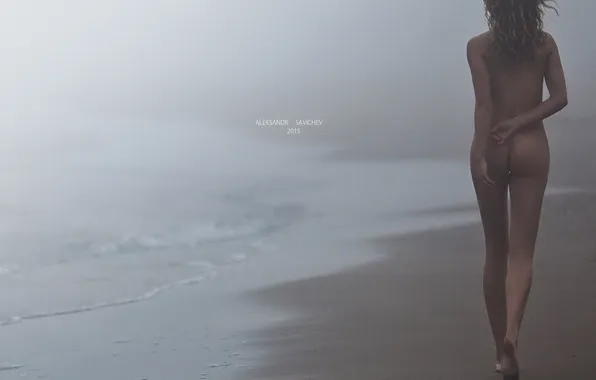 Попка, девушка, туман, голая, тело, прогулка, ножки, photographer