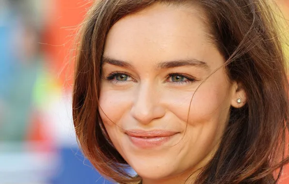 Картинка лицо, улыбка, актриса, брюнетка, Emilia Clarke, Эмилия Кларк