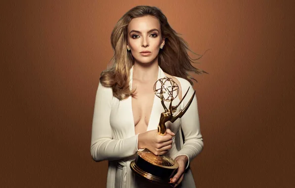 Платье, актриса, награда, декольте, красивая, Jodie Comer, Джоди Комер