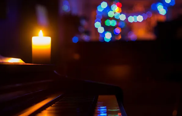 Картинка музыка, свеча, пианино