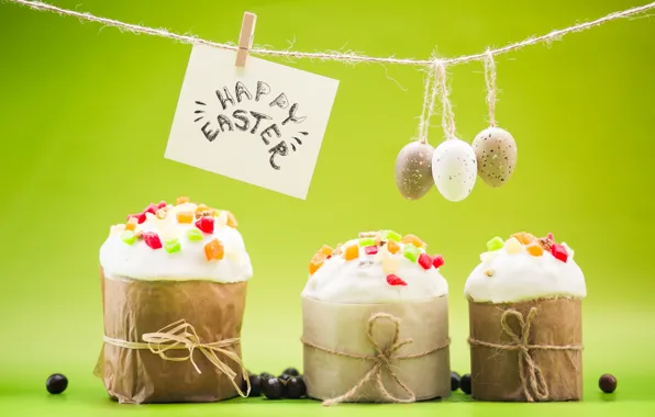 Яйца, Пасха, cake, кулич, spring, Easter, eggs, decoration