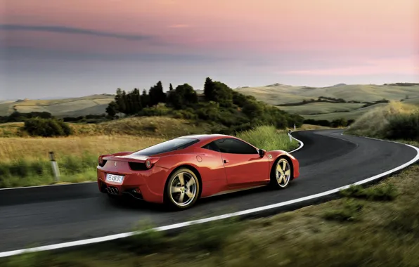 Картинка пейзаж, трасса, Ferrari