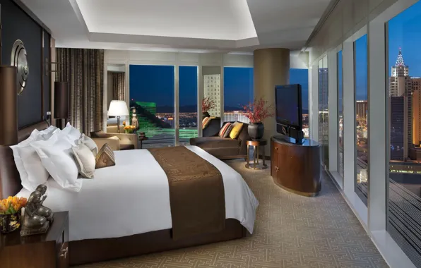 Las Vegas, hotel, room, bed
